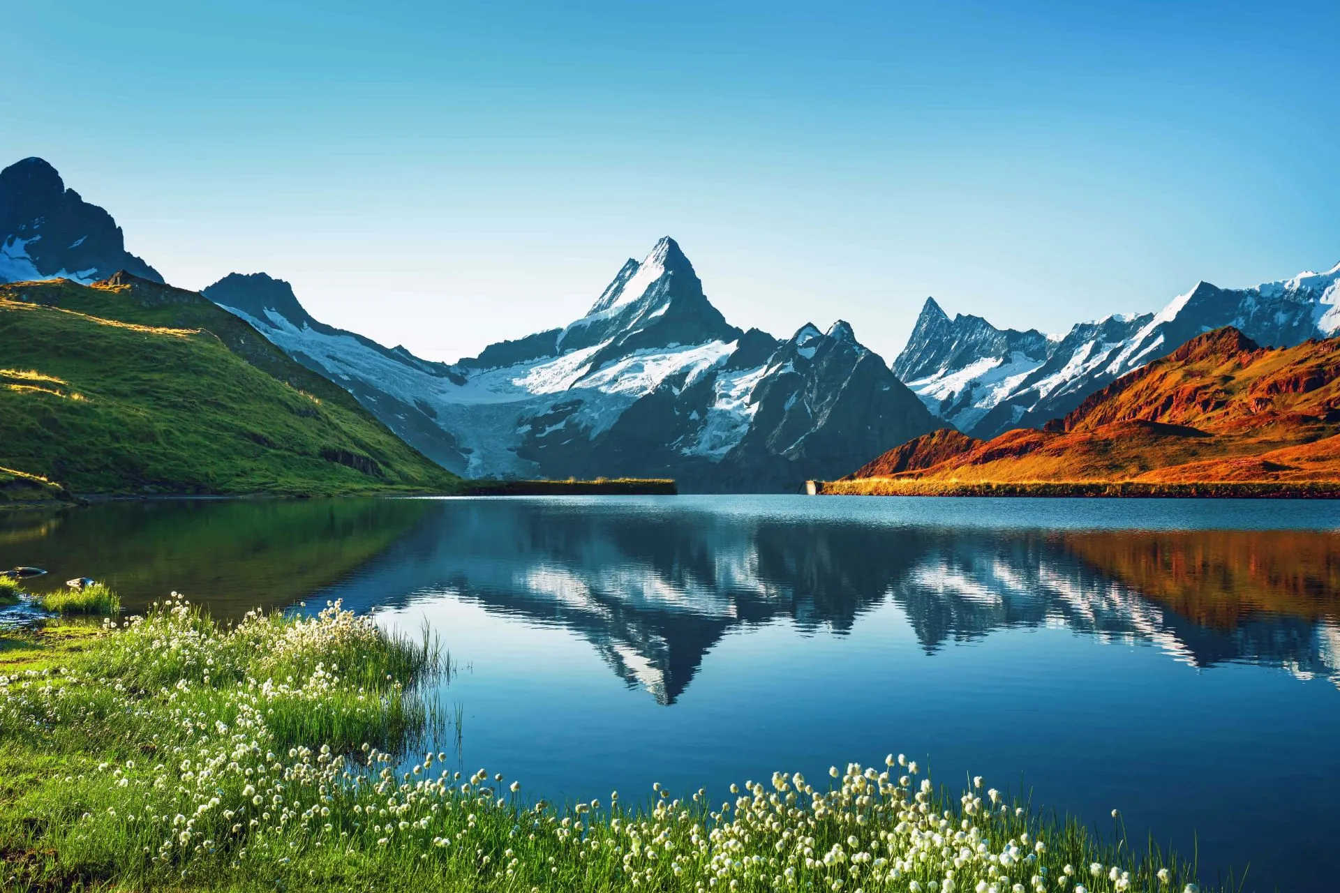 Mountain and lake background